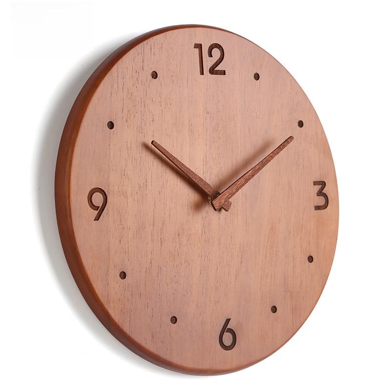 Handon 14-inch Japanese Solid Wood Wall Clock