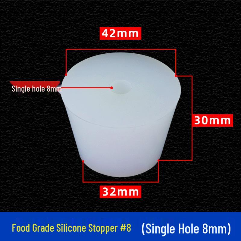 Hole-Punched Food Grade Silicone Stopper for Test Tubes, Bottles, and Water Pipes.