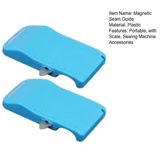 2Pcs Magnetic Seam Guide with Scale Multi-Functional Hemmer Guide Sewing Tool Universal Sewing Machine Attachments Accessories