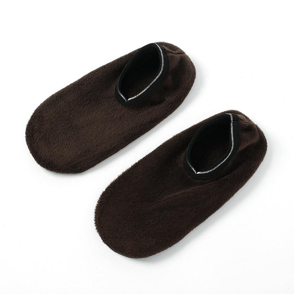 Winter rutschfeste Fleecefutter Socken 240~270mm braune Thermosocken