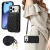 Luxury Leather Pattern Mobile Phone Case Wallet for iphone 17promax 16 15/14/13 Card Bag Crossbody Lanyard