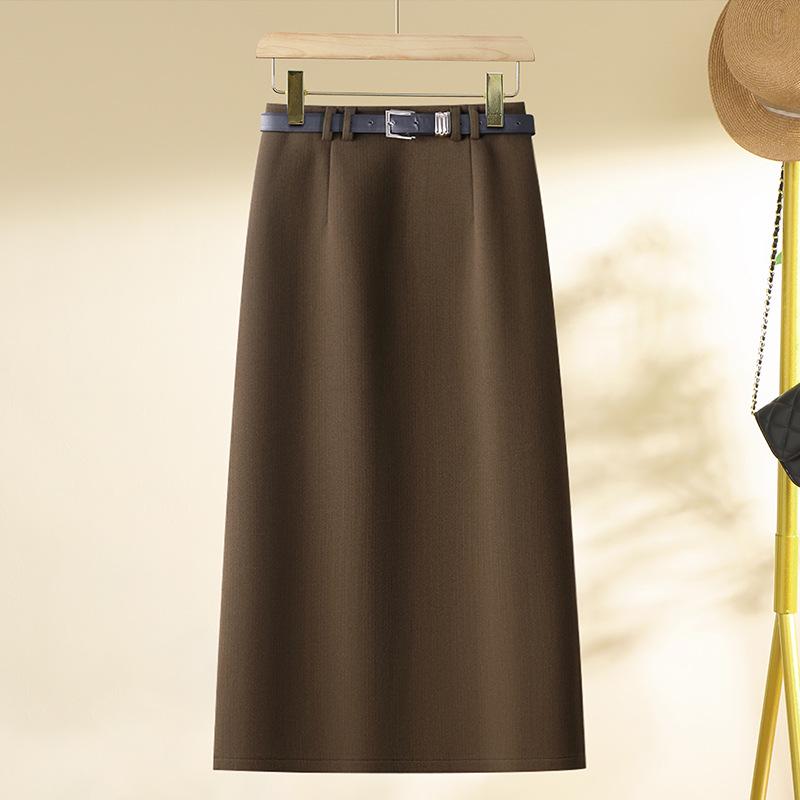 

Women s Gray Wool A-line Midi Skirt - High Waist, Slimming, Professional Winter 2024 XXL [125-135 lbs]