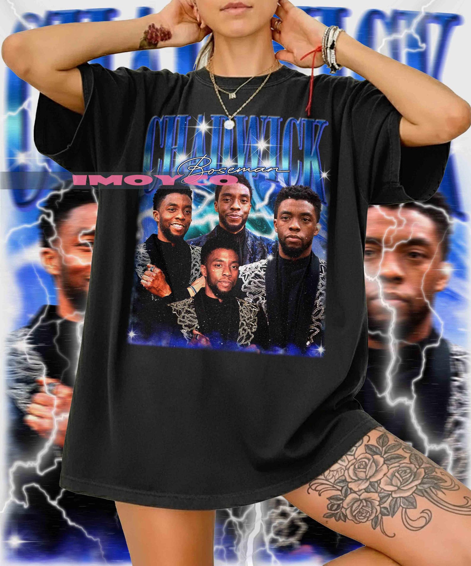 Retro Chadwick Boseman Graphic Tee - Unisex T-Shirt L
