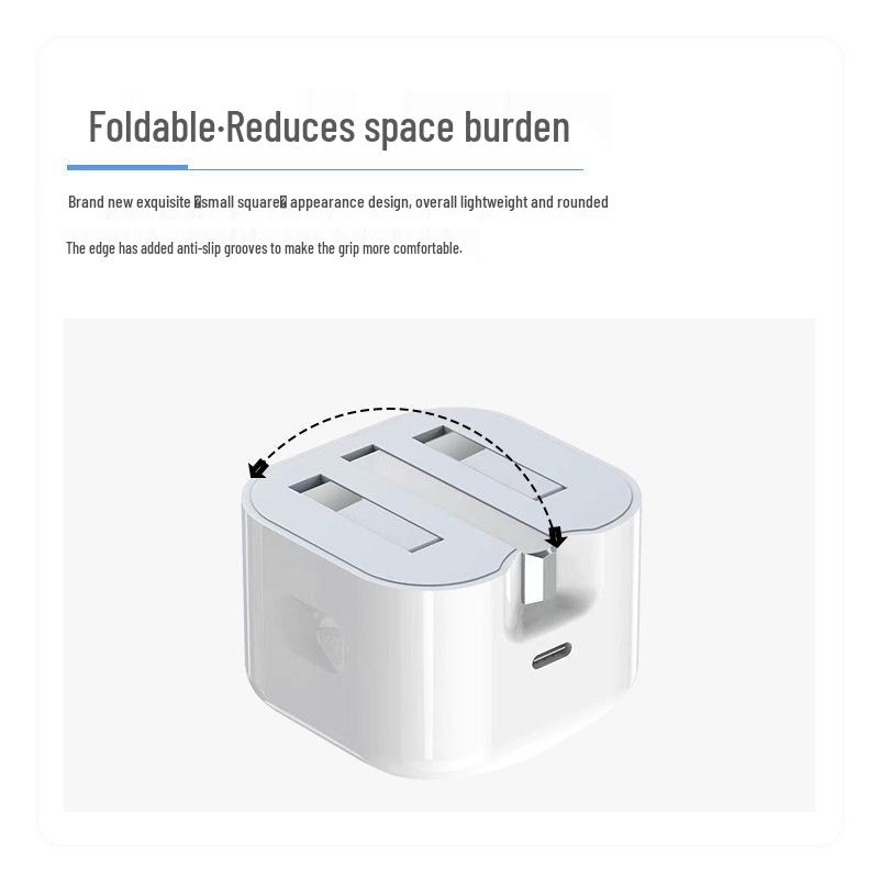 UK PD20W Three-Pin Folding Fast Charger for iPhone 11-15 Pro