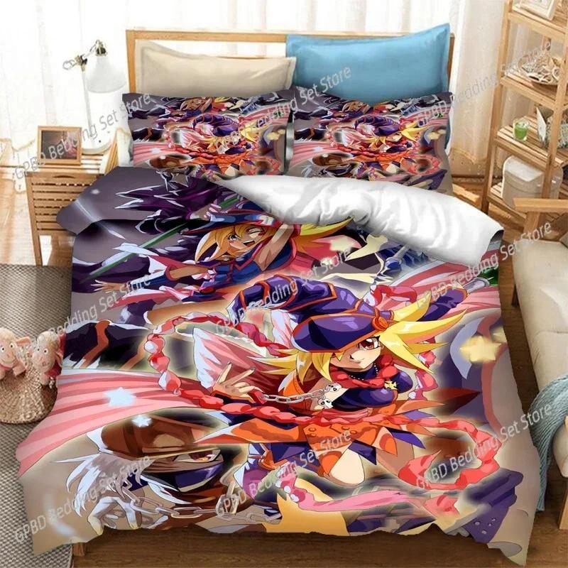Anime Yu Gi Oh Duel Yugi Beding Set 3D Printed Suitable for Bedrom Soft Duvet Cover Set With Pilowcases Children Kids Home Textile