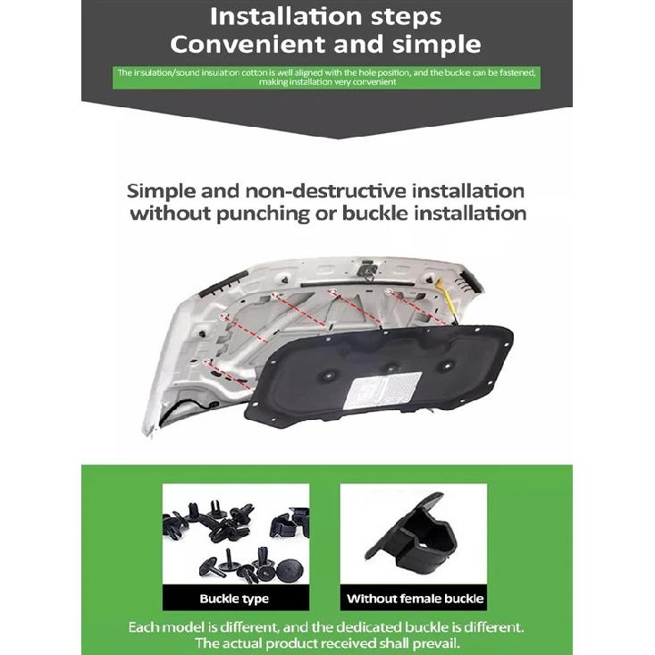 Car Engine Sound Hood For VW Polo MK5 Accessories Volkswagen Polo Vivo Ameo 2009~2017 Front Heat ulation Cotton Fireproof Mat