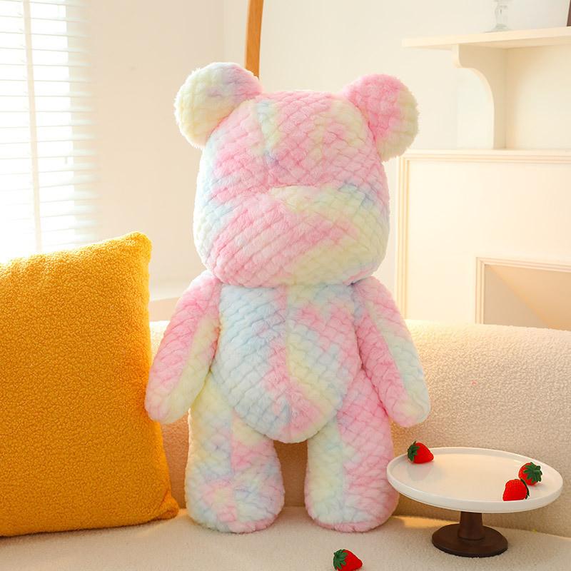 Rainbow Cartoon Bear Simulation Short Plush Filling Plush Doll Toy Decoration