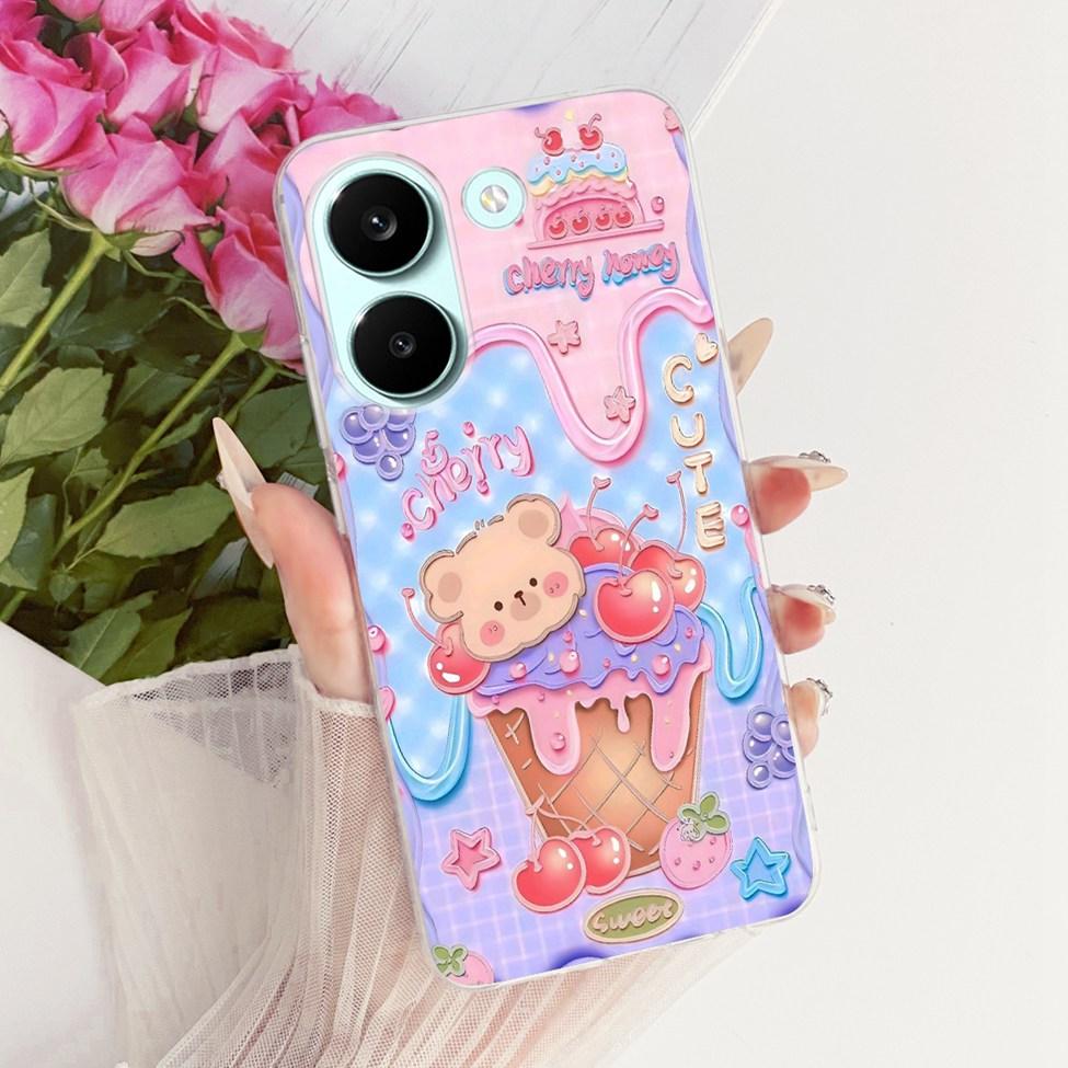 6.59'' Case For Xiaomi Poco X8 Pro 5G Cover Transparent Fashion Flowers Cute Cat Cool Painted Soft Casing 2511FPC34G