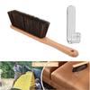 Premium Hand Broom with Natural Dense Bristles and Wooden Handle for Home and Car Cleaning