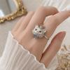 3D Katzenkopf Ring Übertriebener Katzenring Niedlicher Tierring Geschenk