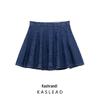 Spring 2025 Women's European & American Style Fashion Denim Mini Skirt with Stitching Details