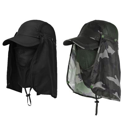Men and Women Summer Sun Hat Fishing Cap Outdoor Activity Cap Hiking Hat Camping Visor Hat Protection Face Neck Cover Sun UV Protect Cap