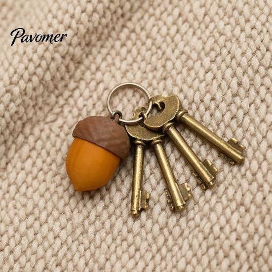 Portable Fidget Accessory 3D Printed Acorn Clicker, Fake Finger Stress Backpack Hanging Decoration Relief Push Toy, Gift for Kids Teens Adults Desktop