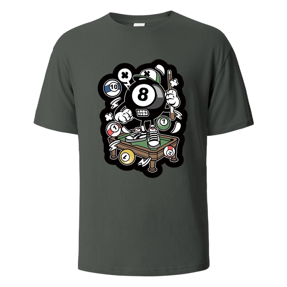 Snooker Balls Graphic Printed Mens TShirts 100 Cotton Breathable Comfortable Tops For Men Summer Oneck Oversize Men Clothing