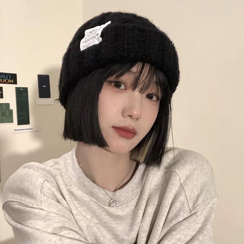 Women's Wool Hat with Big Head Circumference Showing Face with Small Thick Needle Knitted Hat with Versatile Style Student Trend Baotou Cold Hat