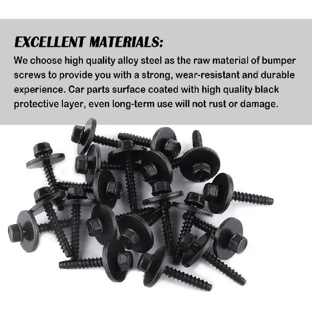 20PCS Automotive Fender Liner Wheel Well Liners Bumper Cover Bolt Screw for Tighten tallation,OEM#11570498 Car Parts Fender Bolts Compatible with