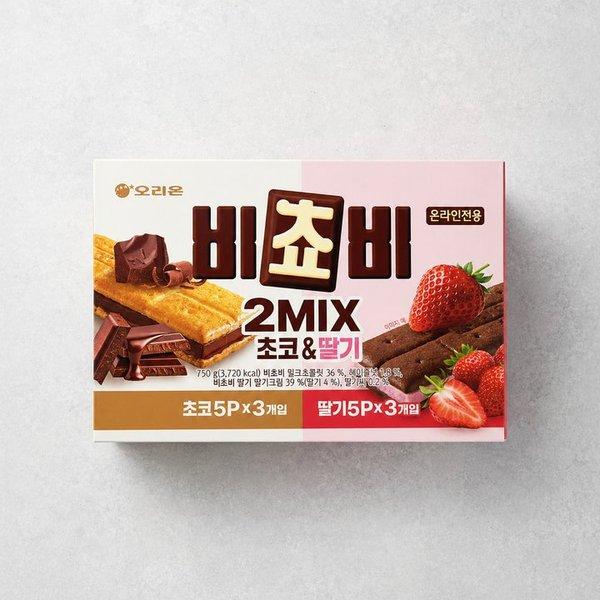 Orion Bichobi 2Mix Choco & Strawberry 125G X 6 Pcs