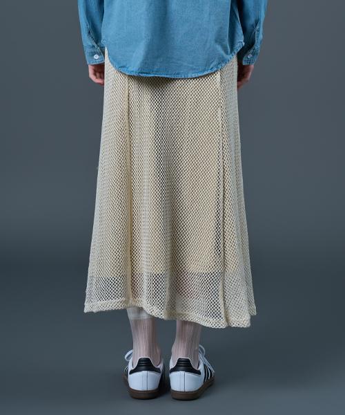 Sitipabjeu [Cp] Net Layered See-Through Banding Long Skirt [Ivory] Kcl.