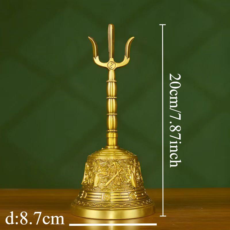 1pc Metal Clock, Taoist Hand Cranked Clock, Buddhist Hall Feng Shui Decoration, Home Decoration, Witchcraft Decor Lucky Bell