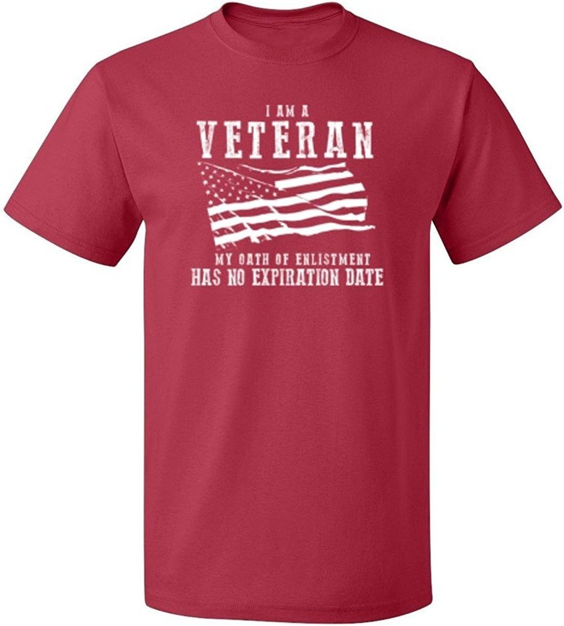 I am A Veteran My Oath Has No Expiration Mens Veteran design 100 cotton summer Oneck short sleeve printed mens Tshirt S