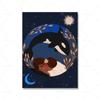 Buckelwal-Mädchen Kunstdruck marokkanischen Fenster Katze Nickerchen abstrakte Landschaft Leinwand Malerei Poster nordischen Frau in Badewanne Bild Wand-Dekor