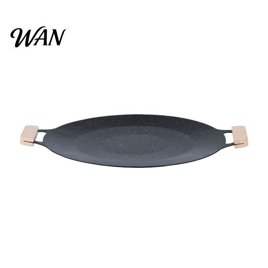 Even Heating Cookware Electric Smokeless Grill, Nonstick Griddle, Korean BBQ Meat Roaster Cassette Stove Compatible Pan with Handle, Round Baking XXS