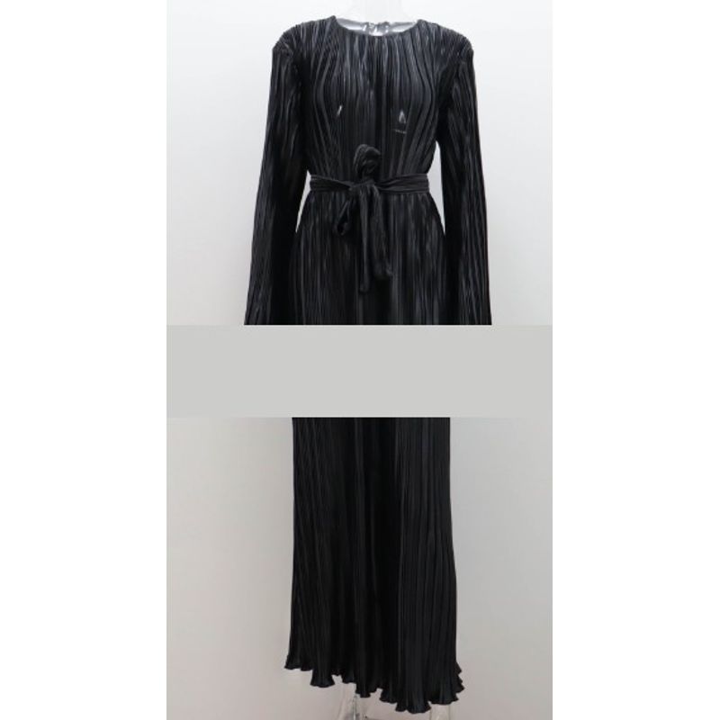 

2025 Women s Street Fashion Solid Color Buttock Dress Black M