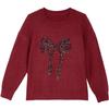 Baitu Women's Sequin Bow Pullover Sweater