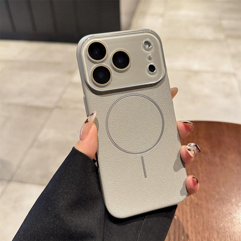 New Leather Texture Magnetic Phone Case for Apple 17PROMAX Personalized Heat Dissipation Anti Fingerprint Full Package with Fine Magnetic Coil