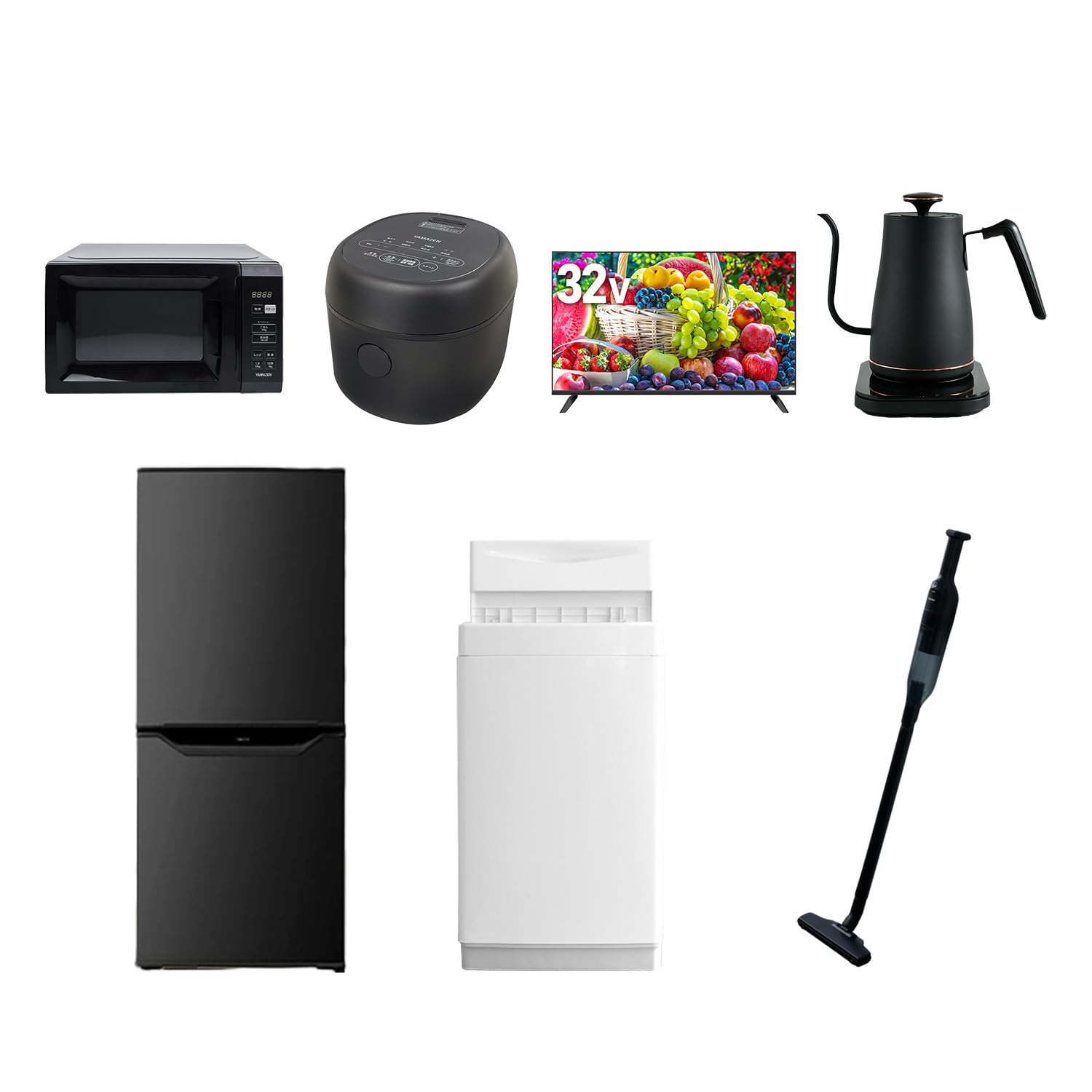 

life support Home appliance set for living alone New life home appliances set washing 106L microwave rice LCD temperature control lightweight