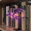 Magical Bookshelf Decoration Flying Dragon Lamp, Warm Hanging Night Light, Fantasy Lamp Reading Nook Decor, Unique Gift for Lovers Book Readers Resin