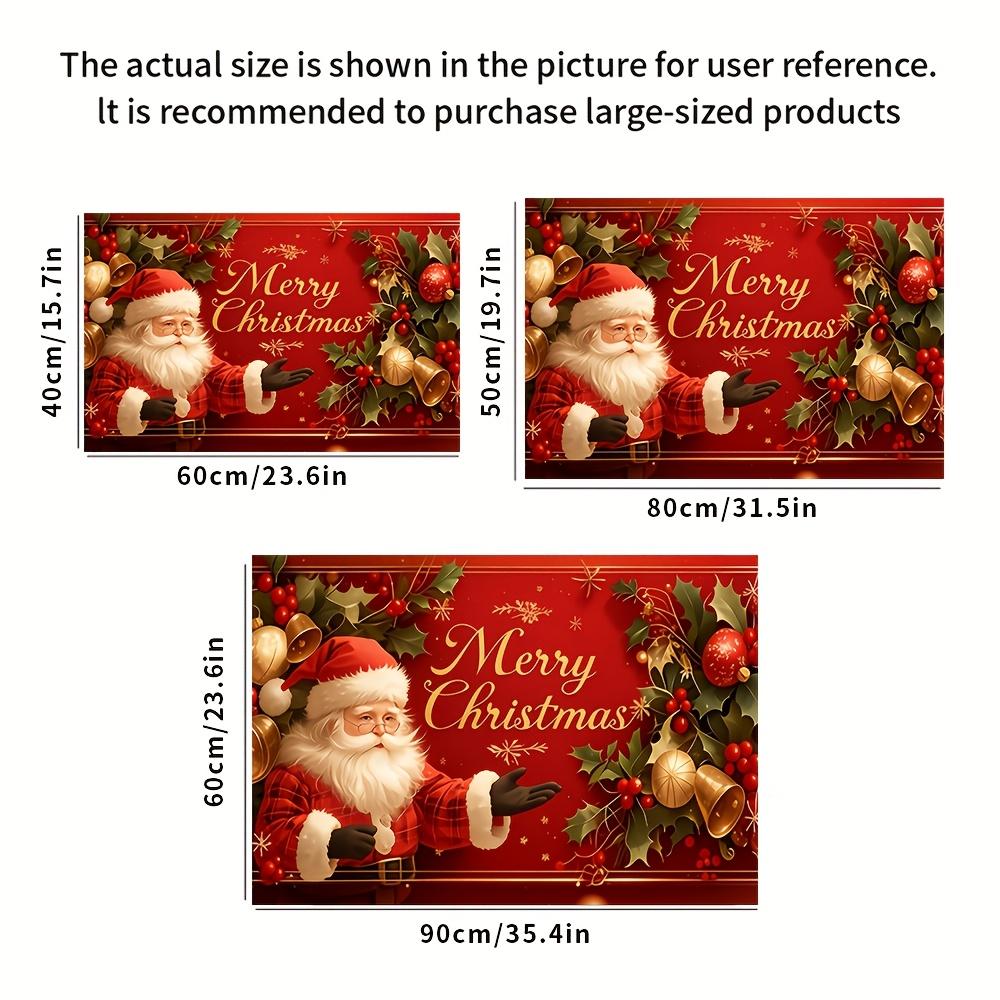 Christmas Doormat Non‑Slip Front Door Rug Washable Indoor Outdoor Xmas Santa Holly Berry Winter Entrance Decor Mat