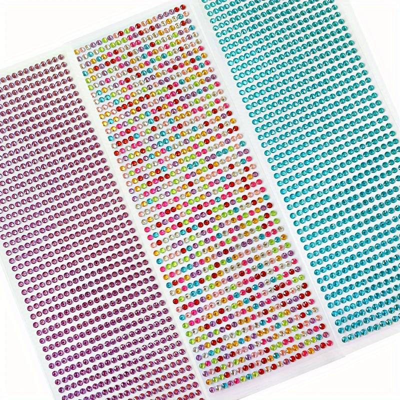 Set of 900pcs 4mm Acrylic Diamond Stickers, Semi-Circular Geometric Self-Adhesive for Handmade Photo Albums, Nail Art & Eye Makeup Decoration