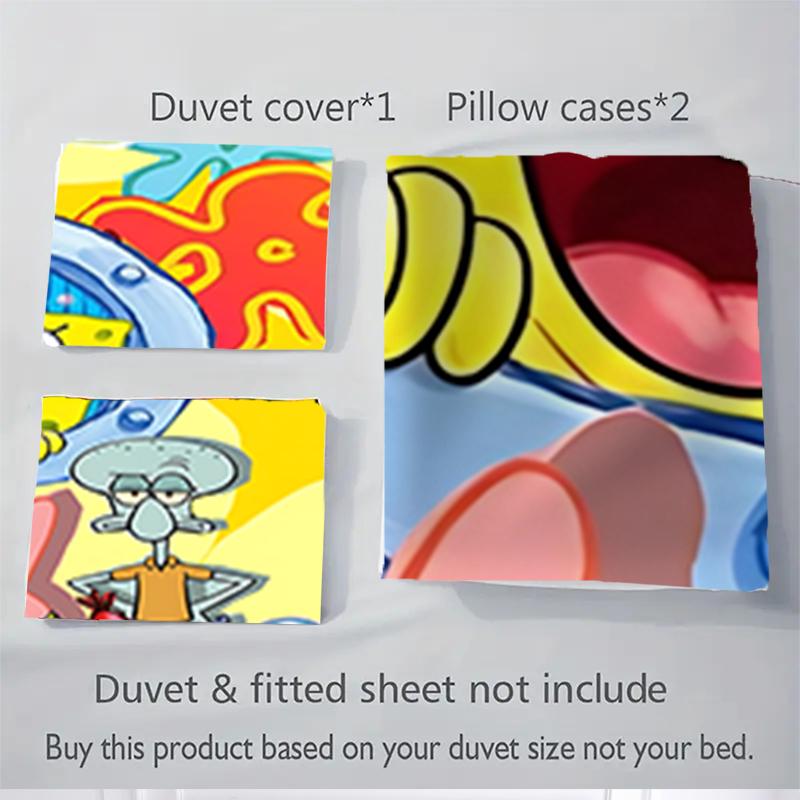 3Pcs Spongebob Friends Adventure Bedding Sets For All Sizes New 3D Printed Bed Cover Comforter Duvet Cover Pillowcase Bedroom Decoration
