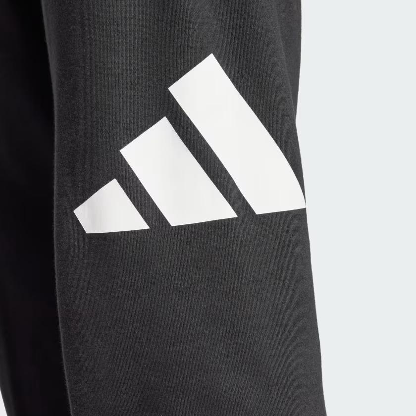 Adidas Essentials SS25 Sportswear Big Logo French Terry Comfortable Knitted Sweatpants Men Bottoms Black White IN6163