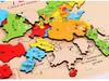 Magnetic Wooden World Map Jigsaw Puzzle for Children's Early Education