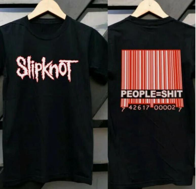 Slipknot T-shirt Retro 2 Sides Black T-Shirt XL