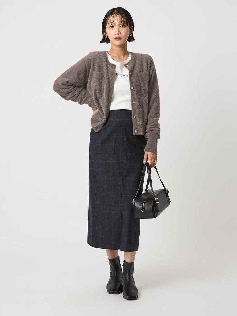 United Arrows Green Label Relaxing Fluff Feather Yarn Knit Cardigan, 35281000000, Size 2900, DK.BROWN (29), Free Shipping