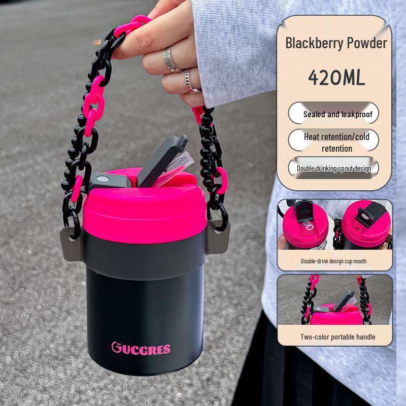 ZISIZ Rose Red 316SS Dual-Drink Insulated Bottle