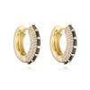 18K Gold Plated Zircon Hoop Earrings for Women Micro Paved Cubic Zirconia Huggie Earrings Elegant Brass Hoop Earrings