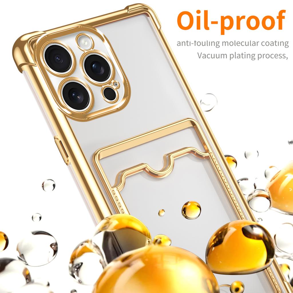 Miękkie przezroczyste etui z miejscem na karty do iPhone 17 16 15 14 13 12 mini 11 Pro X XR Xs Max 7 8 Plus 16e Odporne na wstrząsy etui