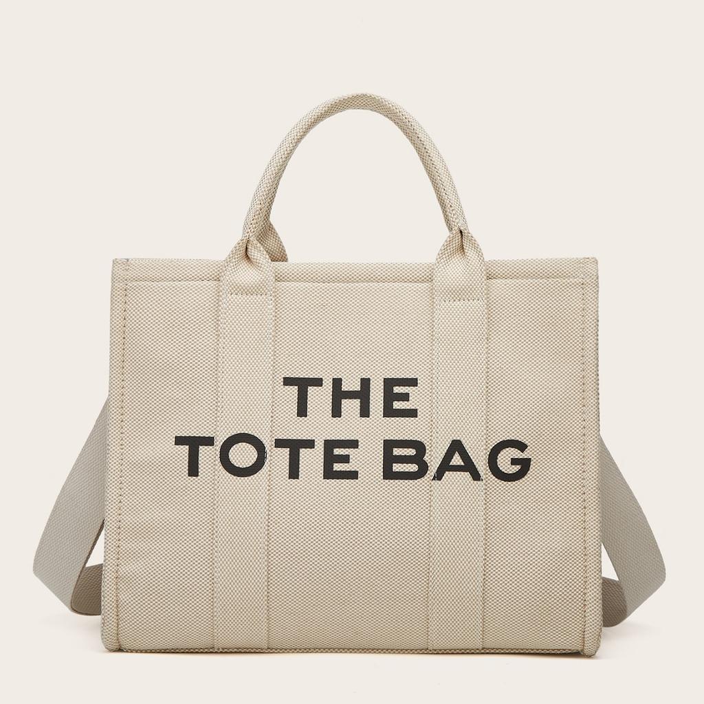 Borsa da donna in tela nuova semplice autunno e inverno, borsa tote alla moda portatile, borsa a spalla di grande capacità per pendolari, borsa per computer