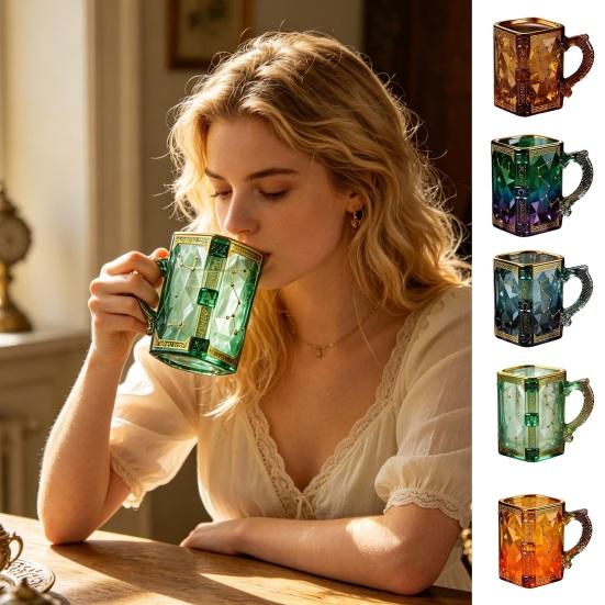 Yousheng Magic Constellation Glass Mug, 330ml Zodiac Coffee Cup with Heat Reveal Design, Starry Night Water Glass for Home