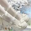 Adorabili Scarpe con Tacco Alto e Plateau Rosa Lolita con Fiocco a Farfalla per Ragazze e Donne, Carini Mary Jane con Abito Sakura