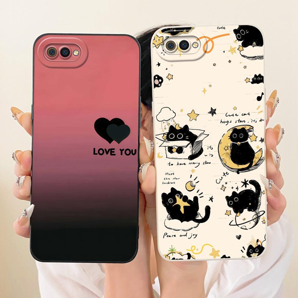 For Realme C2 Case Cover Silicone Luxury Fashion Cool Kawaii Cute Painted Phone Casing RMX1941 RMX1945 RMX1943