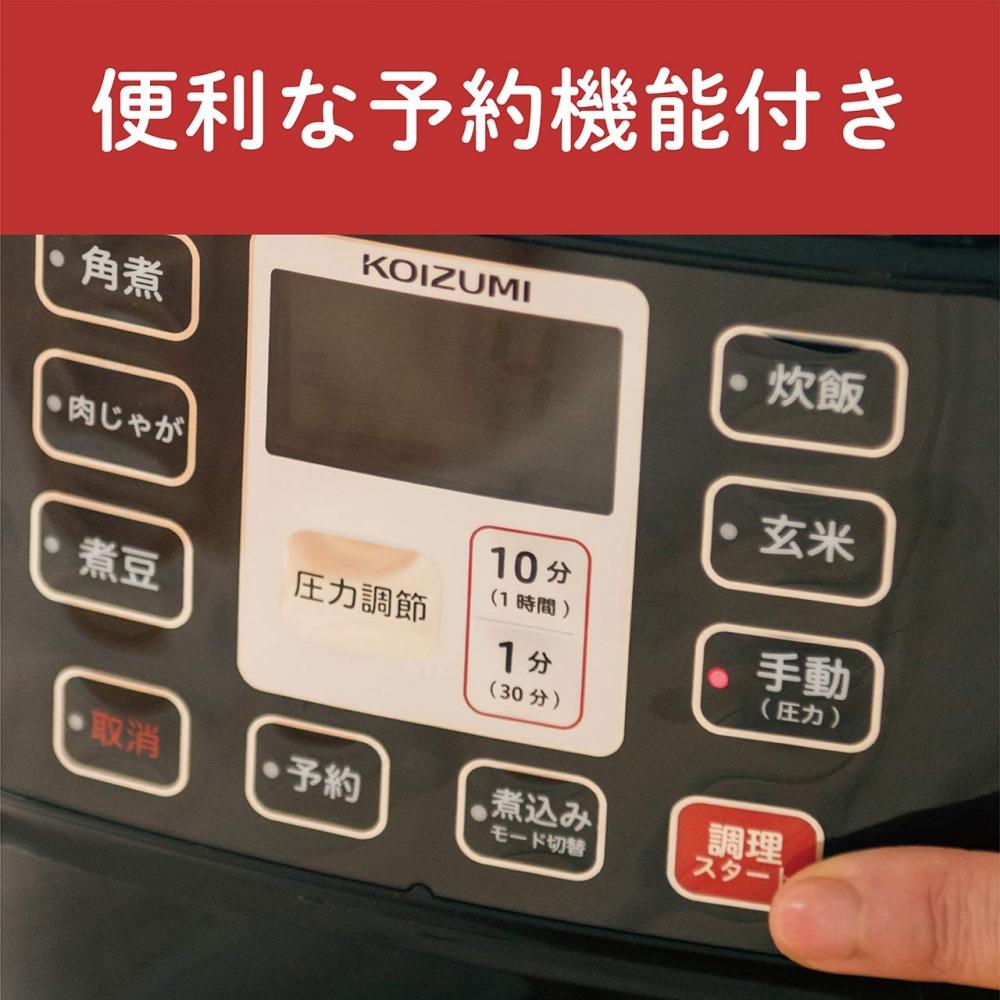 Koizumi Microcomputer Electric Pressure Cooker 1.6L 5 Types Automatic Menu One Touch 51 Items Recipe Book Included Red KSC-3501R