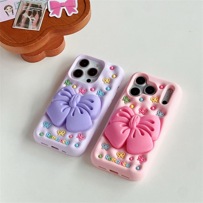 Bowknot Stand Anti-fall Phone Case for iPhone 14/13/12/17/16/15Pro Max