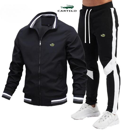 

2024 CARTELO весенне-осенний модный новый мужской комплект курток, повседневный комплект, сращенные брюки, бейсбольная куртка, одежда высокого качества с вышивкой M