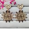 Trendy European & American Floral Alloy Stud Earrings for Women
