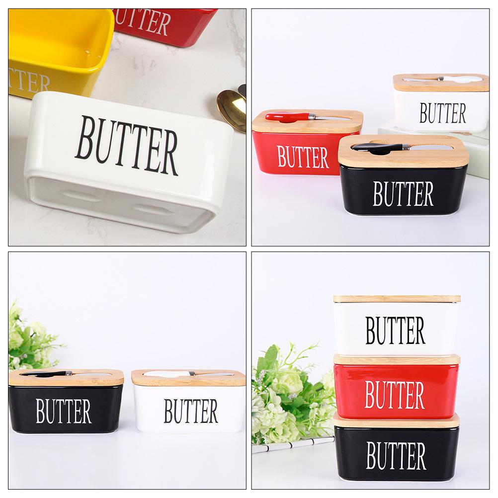 Butter Keeper Dish Rectangle Ceramic Material Safe Elegant Multi Purpose Kitchen Use Hand Butter Churner